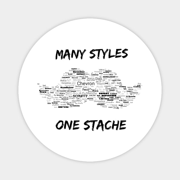 Many Styles One Stache Magnet by GMAT